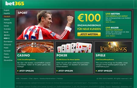 Sportwetten Bonus auf Bet 365